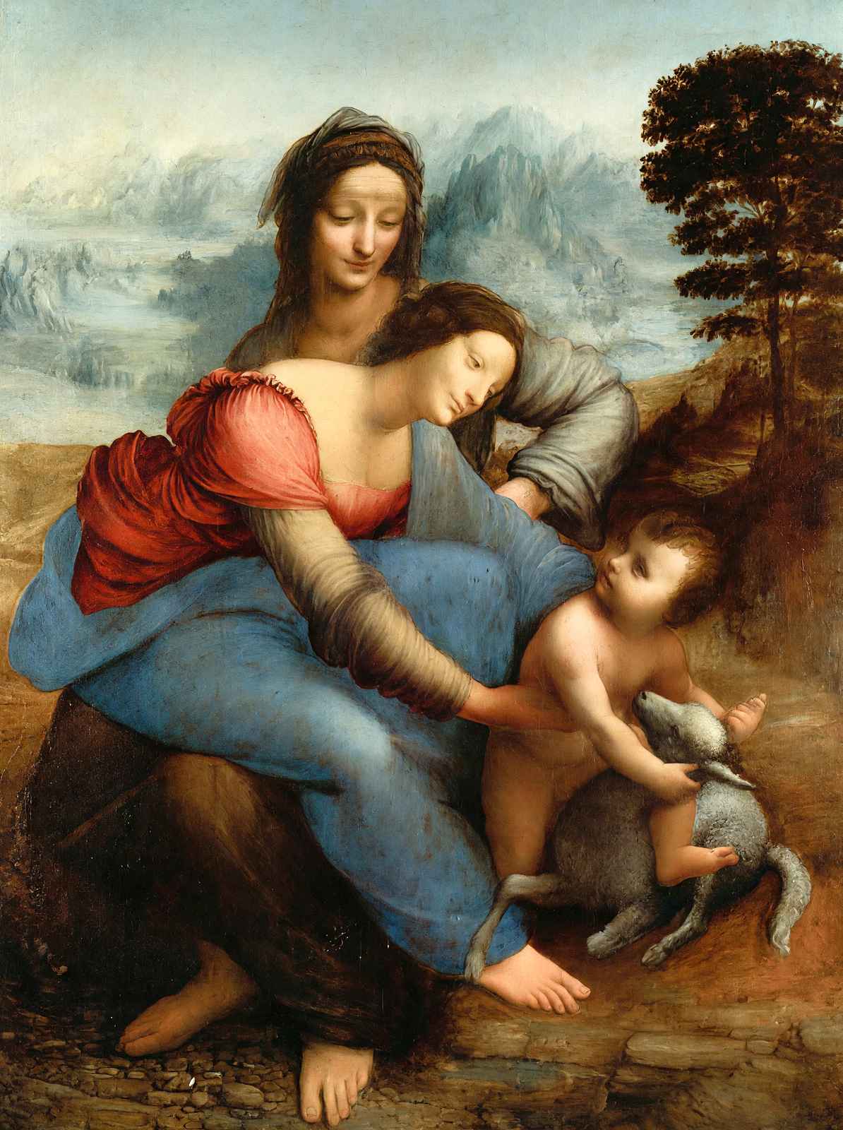 The Virgin and Child with St. Anne 1519 by Leonardo da Vinci Art Print (6 Sizes)