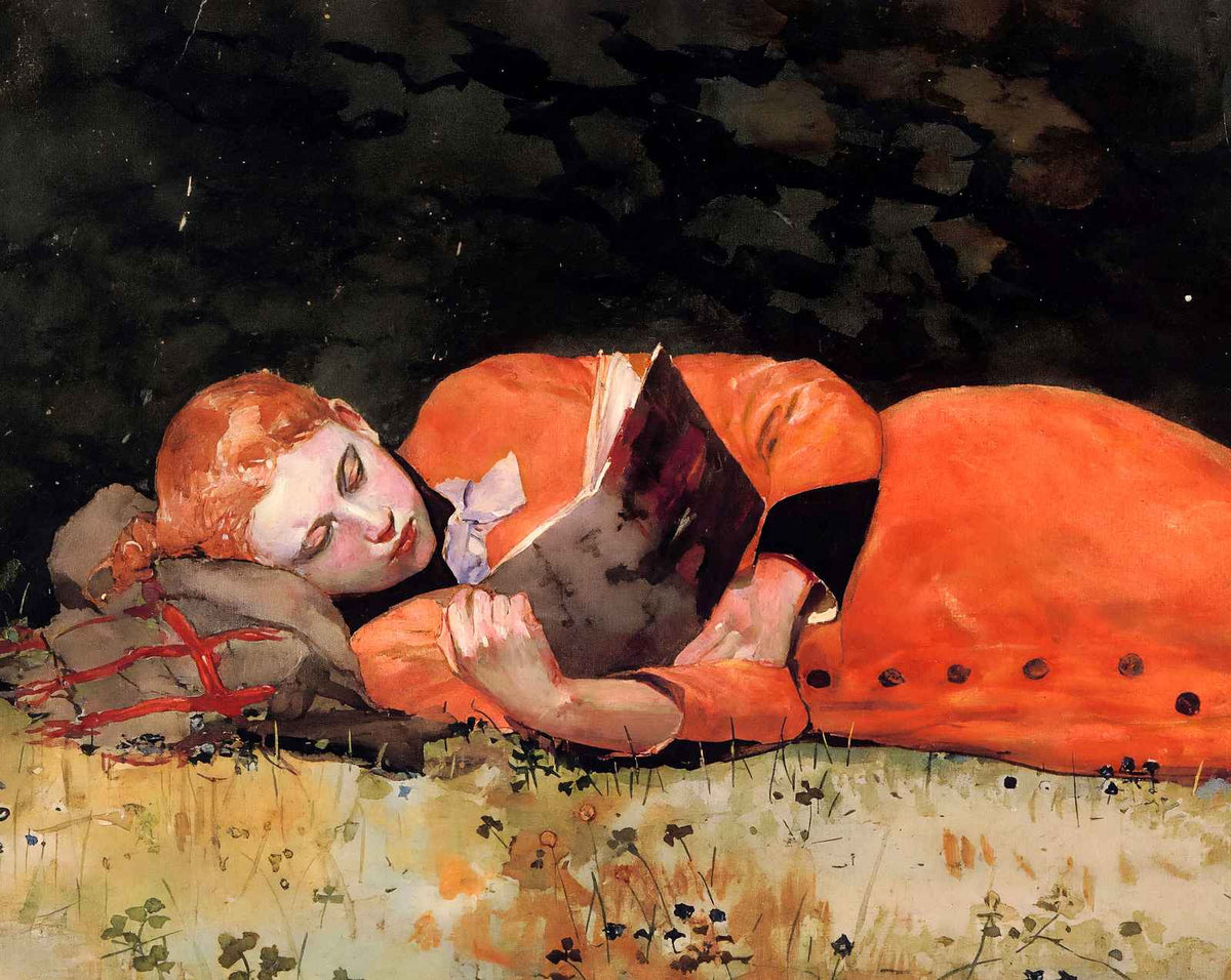 The New Novel painting by Winslow Homer (1877)