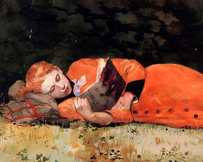 The New Novel painting by Winslow Homer (1877)