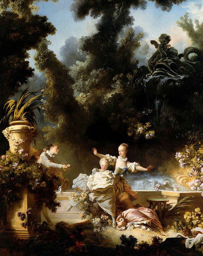 The Progress of Love the Pursuit painting by Jean-Honore Fragonard (1773)