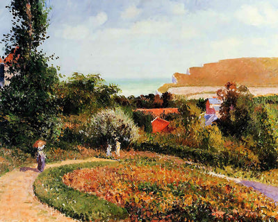 The Garden of the Hotel Berneval Painting by Camille Pissarro 8x10" Art Print