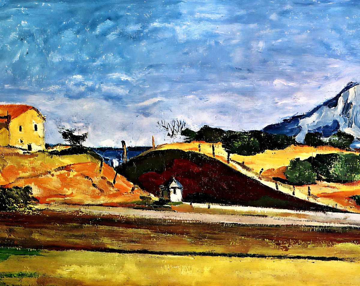 The Railway Cutting painting print by Paul Cezanne (1870)