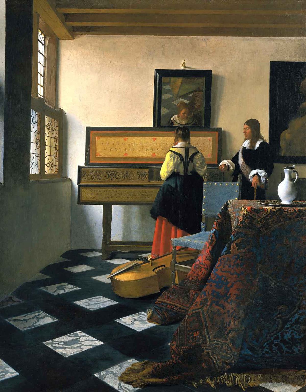 The Music Lesson Art Print 1665 Painting by Johannes Vermeer (6 Sizes)