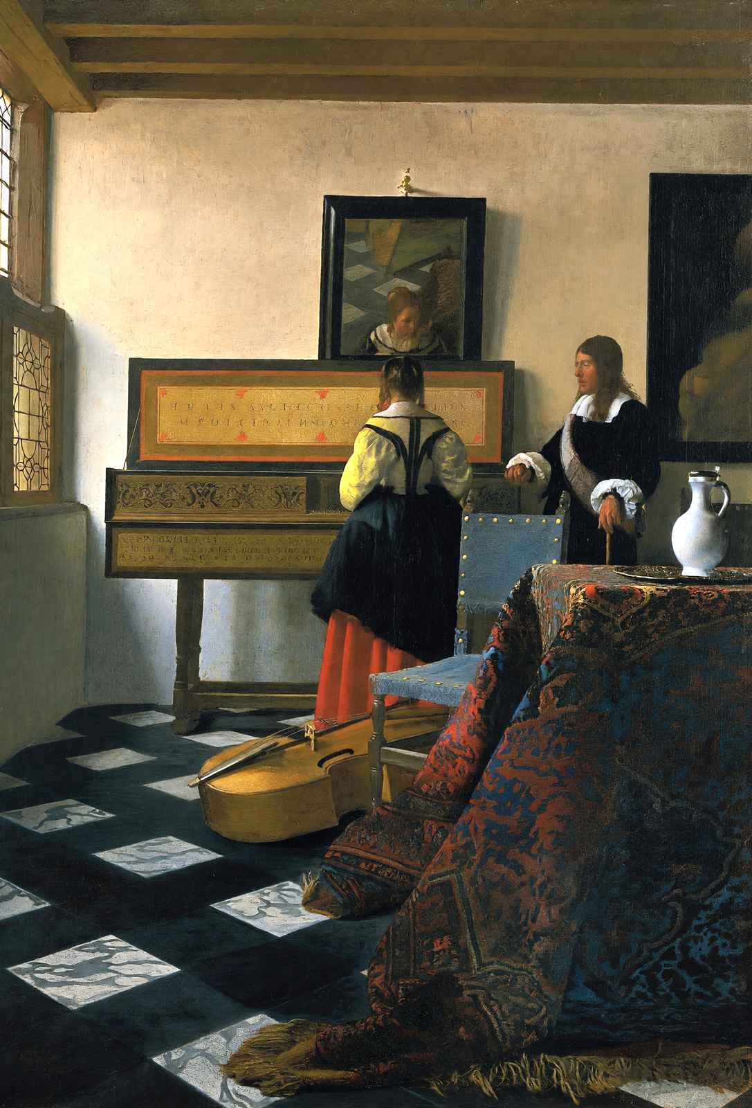 The Music Lesson Art Print 1665 Painting by Johannes Vermeer (6 Sizes)