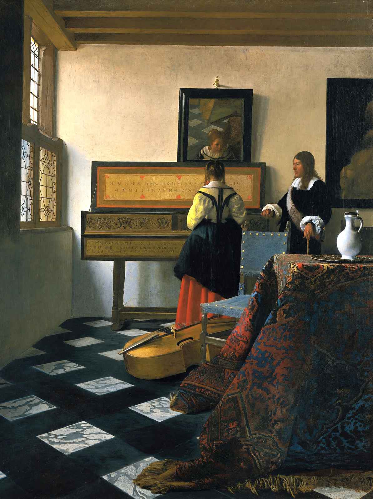 The Music Lesson Art Print 1665 Painting by Johannes Vermeer (6 Sizes)