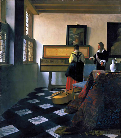 The Music Lesson Painting by Johannes Vermeer 8x10" Art Print - Acid Free