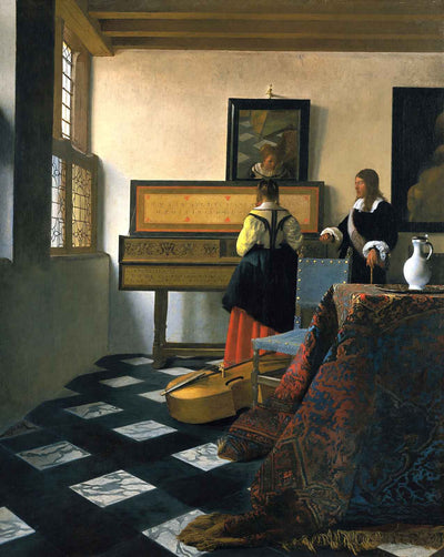 The Music Lesson art print by Johannes Vermeer (1665)
