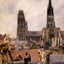 The Roofs of Old Rouen Grey Weather Art Print 1896 by Camille Pissarro (6 Sizes)
