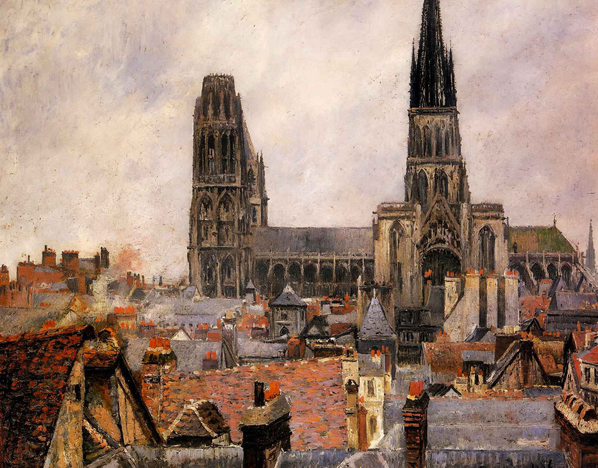 The Roofs of Old Rouen Grey Weather Art Print 1896 by Camille Pissarro (6 Sizes)