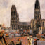 The Roofs of Old Rouen Grey Weather Art Print 1896 by Camille Pissarro (6 Sizes)