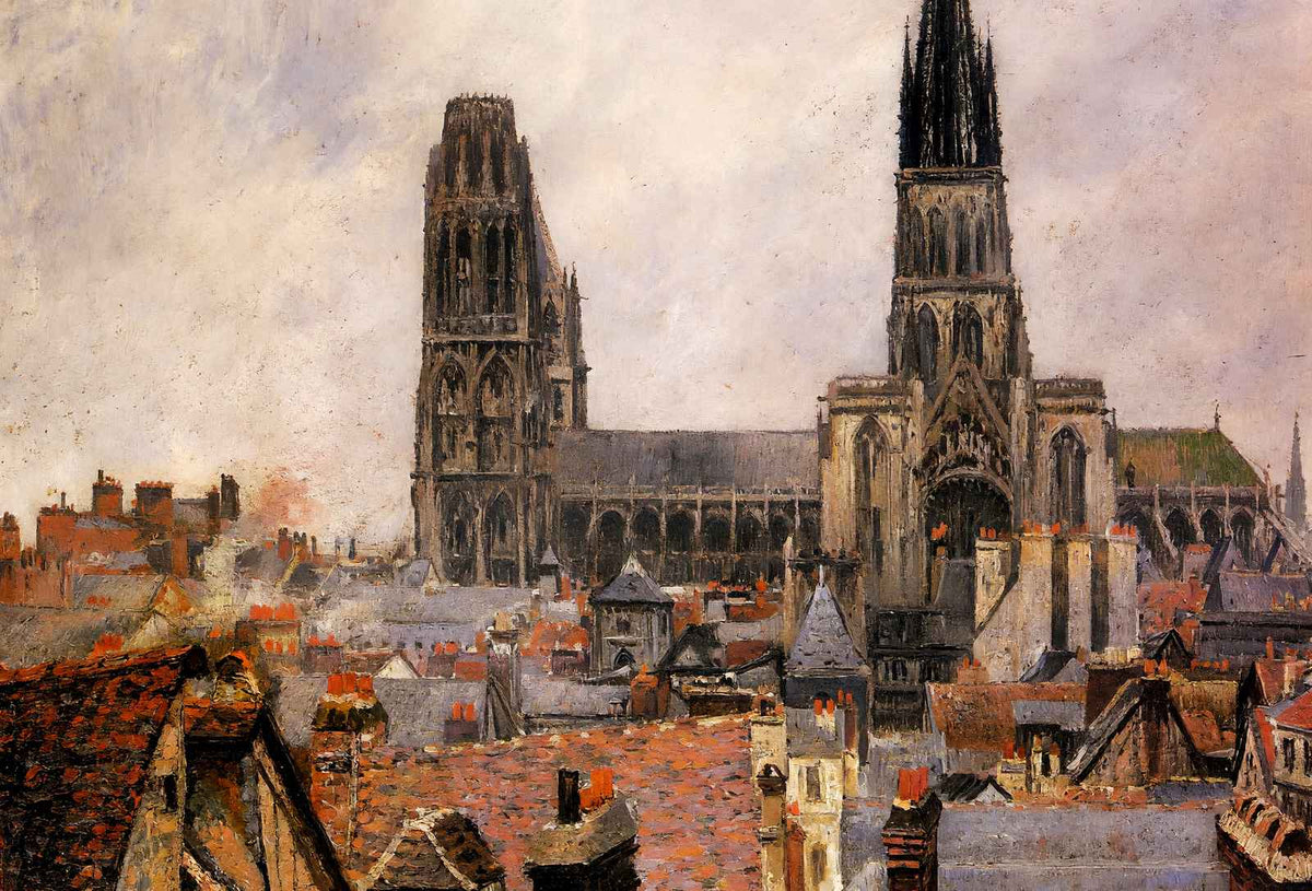 The Roofs of Old Rouen Grey Weather Art Print 1896 by Camille Pissarro (6 Sizes)