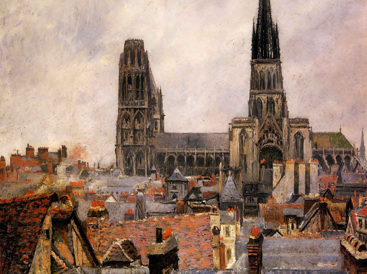 The Roofs of Old Rouen Grey Weather Art Print 1896 by Camille Pissarro (6 Sizes)