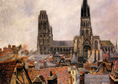The Roofs of Old Rouen Grey Weather Art Print 1896 by Camille Pissarro (6 Sizes)