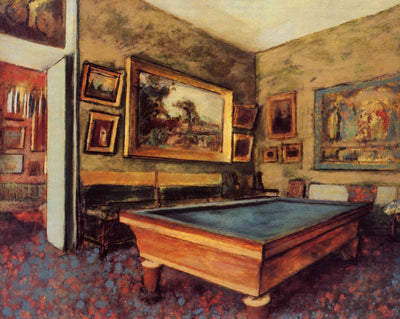 The Billiard Room at Menil-Hubert painting print by Edgar Degas (1892)