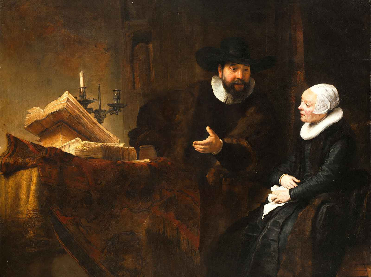 The Mennonite Preacher Anslo and His Wife 1641 by Rembrandt Art Print (6 Sizes)
