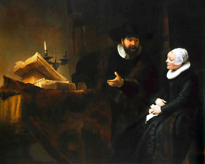 The Mennonite Preacher Anslo and His Wife Painting by Rembrandt 8x10" Art Print