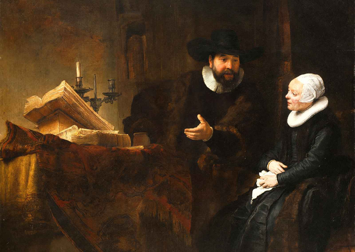 The Mennonite Preacher Anslo and His Wife 1641 by Rembrandt Art Print (6 Sizes)