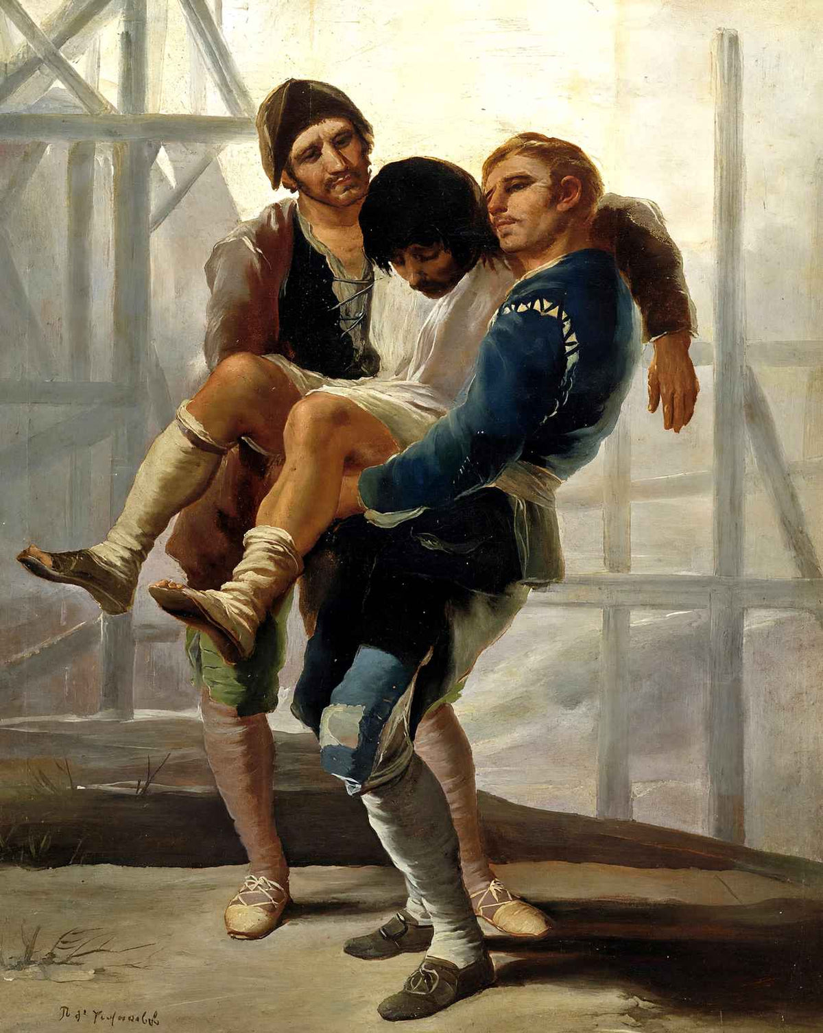 The Injured Mason painting print by Francisco Goya (1787)