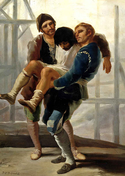 The Injured Mason 1787 Painting by Francisco Goya Art Print (6 Sizes) - Restored