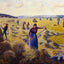 The Harvest of Hay in Eragny 1887 by Camille Pissarro Art Print (6 Sizes)