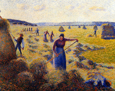 The Harvest of Hay in Eragny art print by Camille Pissarro (1887)
