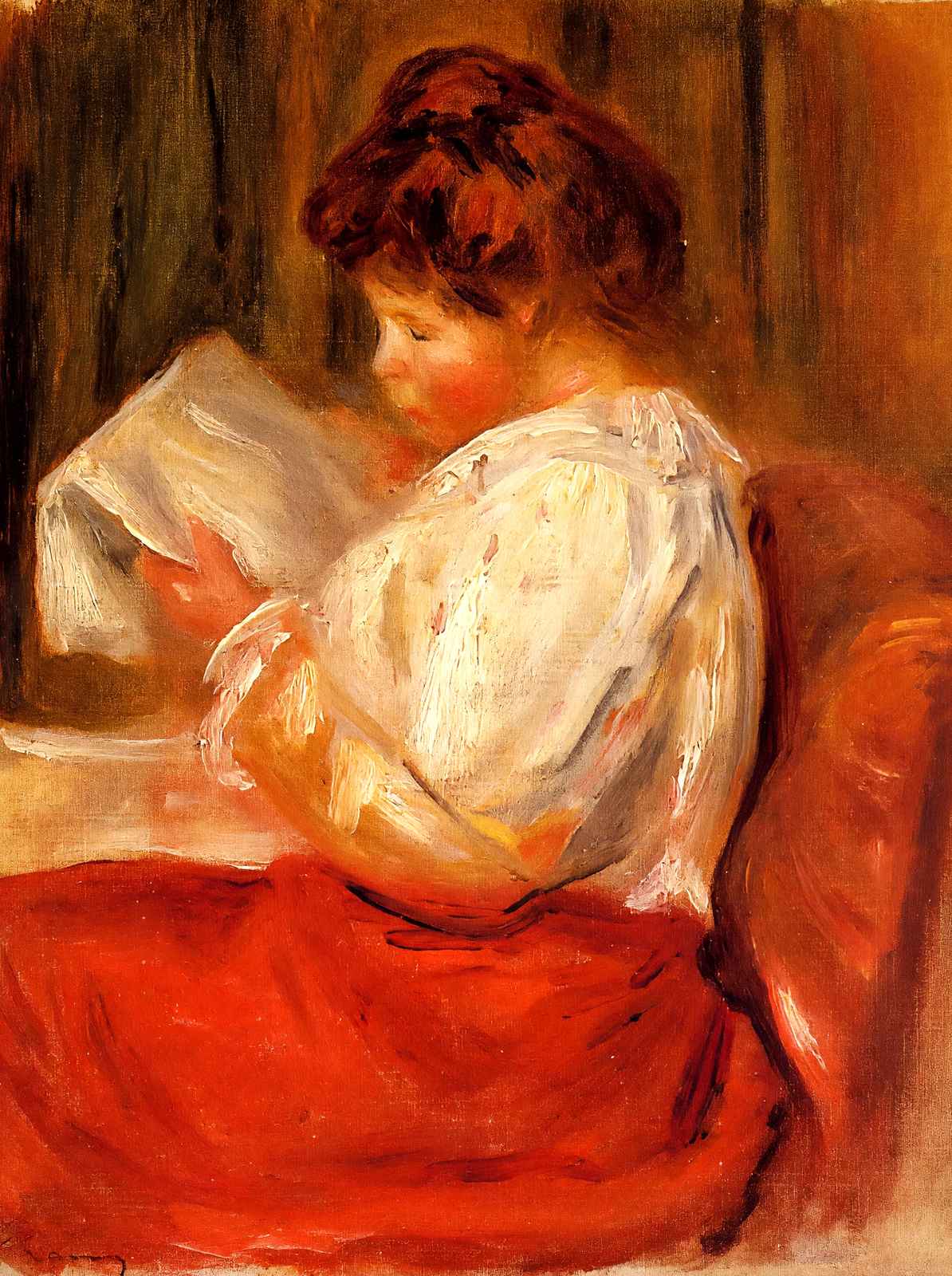 The Little Reader Art Print Painting by Pierre-Auguste Renoir (6 Sizes)