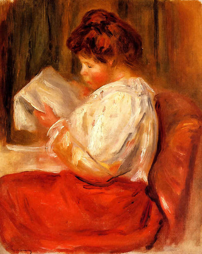 The Little Reader art print by Pierre-Auguste Renoir