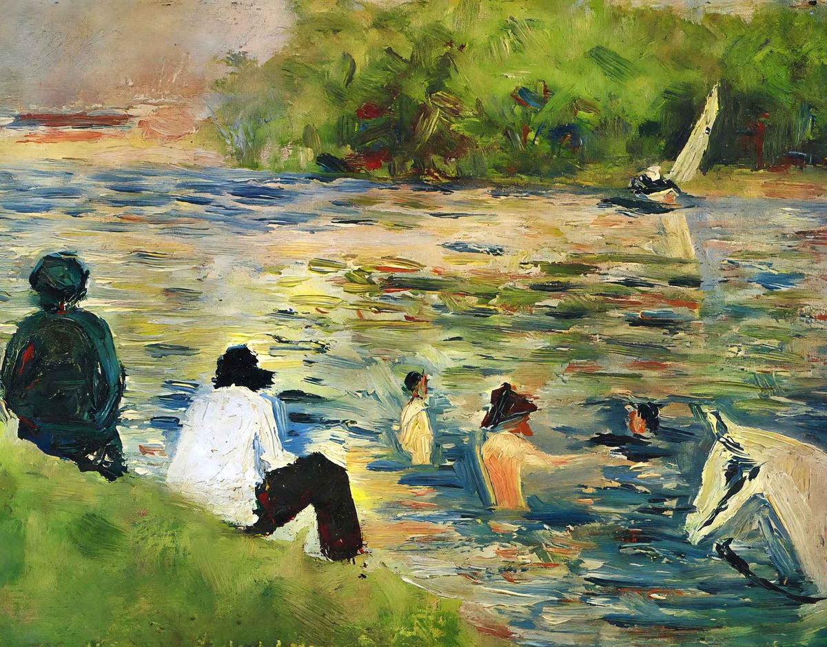 Bathers (Study for Bathers at Asnieres) 1884 by Seurat Art Print (6 Sizes)