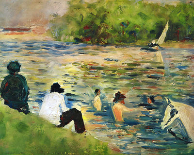 The Bank of the Seine painting by Georges Seurat (1884)