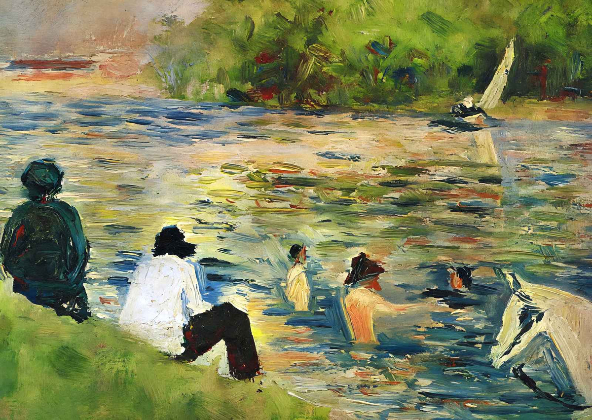 Bathers (Study for Bathers at Asnieres) 1884 by Seurat Art Print (6 Sizes)
