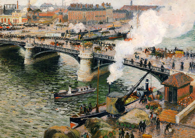 The Pont Boieldieu, Rouen, Damp Weather Art Print 1896 by Pissarro (6 Sizes)