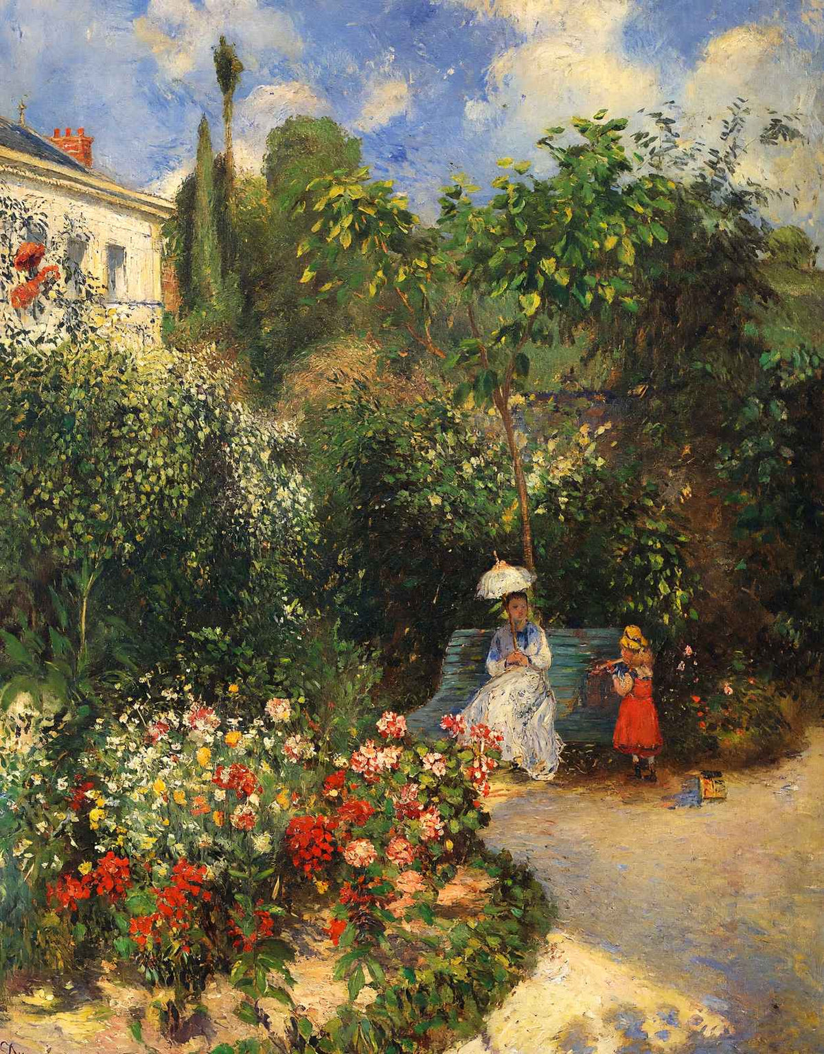 The Garden at Pontoise 1877 Painting by Camille Pissarro Art Print (6 Sizes)