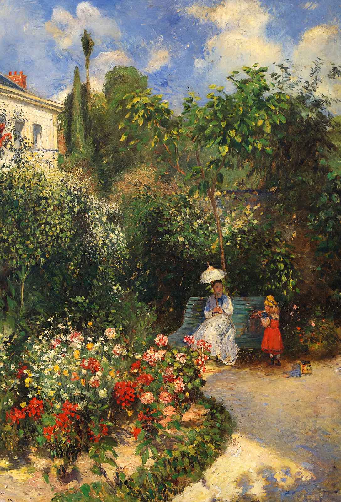 The Garden at Pontoise 1877 Painting by Camille Pissarro Art Print (6 Sizes)