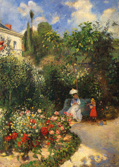 The Garden at Pontoise 1877 Painting by Camille Pissarro Art Print (6 Sizes)