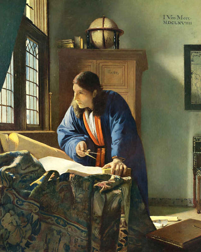 The Geographer art print by Johannes Vermeer (1669)