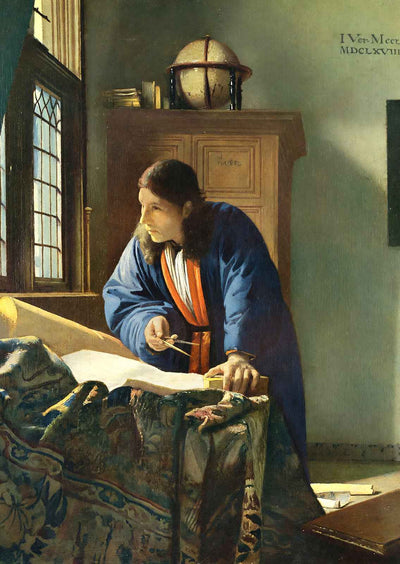 The Geographer 1669 Painting by Johannes Vermeer Art Print (6 Sizes) - Acid Free