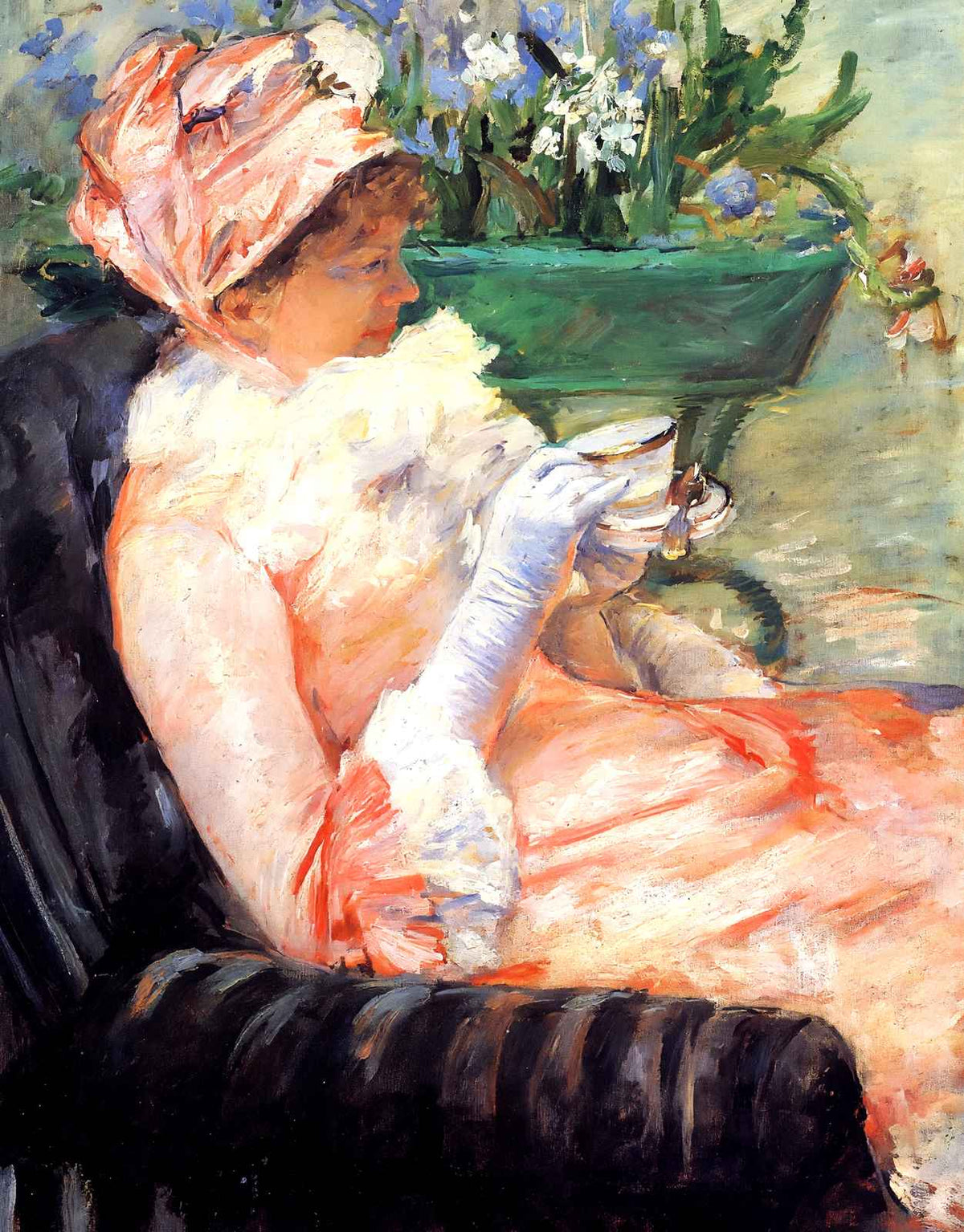 The Cup of Tea Art Print 1879 Painting by Mary Cassatt (6 Sizes) - High Quality