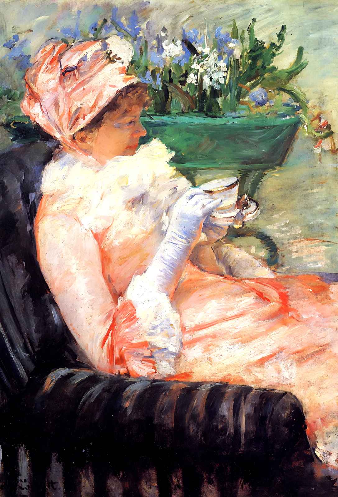 The Cup of Tea Art Print 1879 Painting by Mary Cassatt (6 Sizes) - High Quality