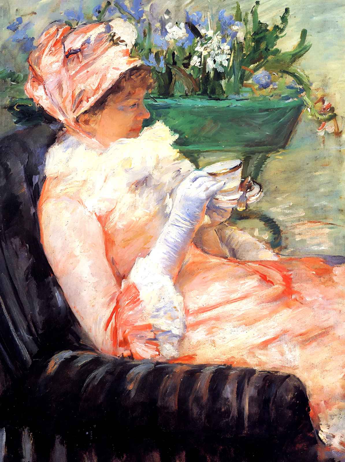 The Cup of Tea Art Print 1879 Painting by Mary Cassatt (6 Sizes) - High Quality