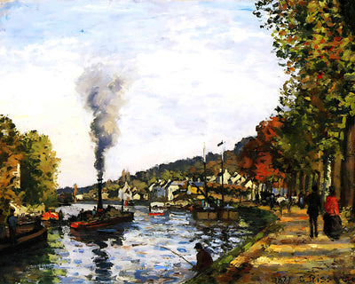 The Seine at Marly Painting by Camille Pissarro 8x10" Art Print - Restored
