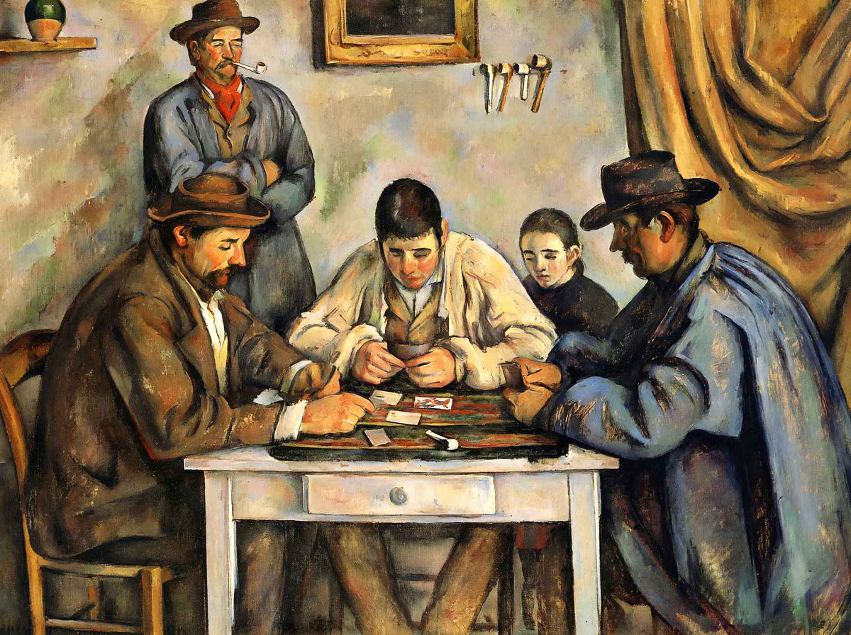 The Card Players 1892 Painting by Paul Cezanne Art Print (6 Sizes) - Restored