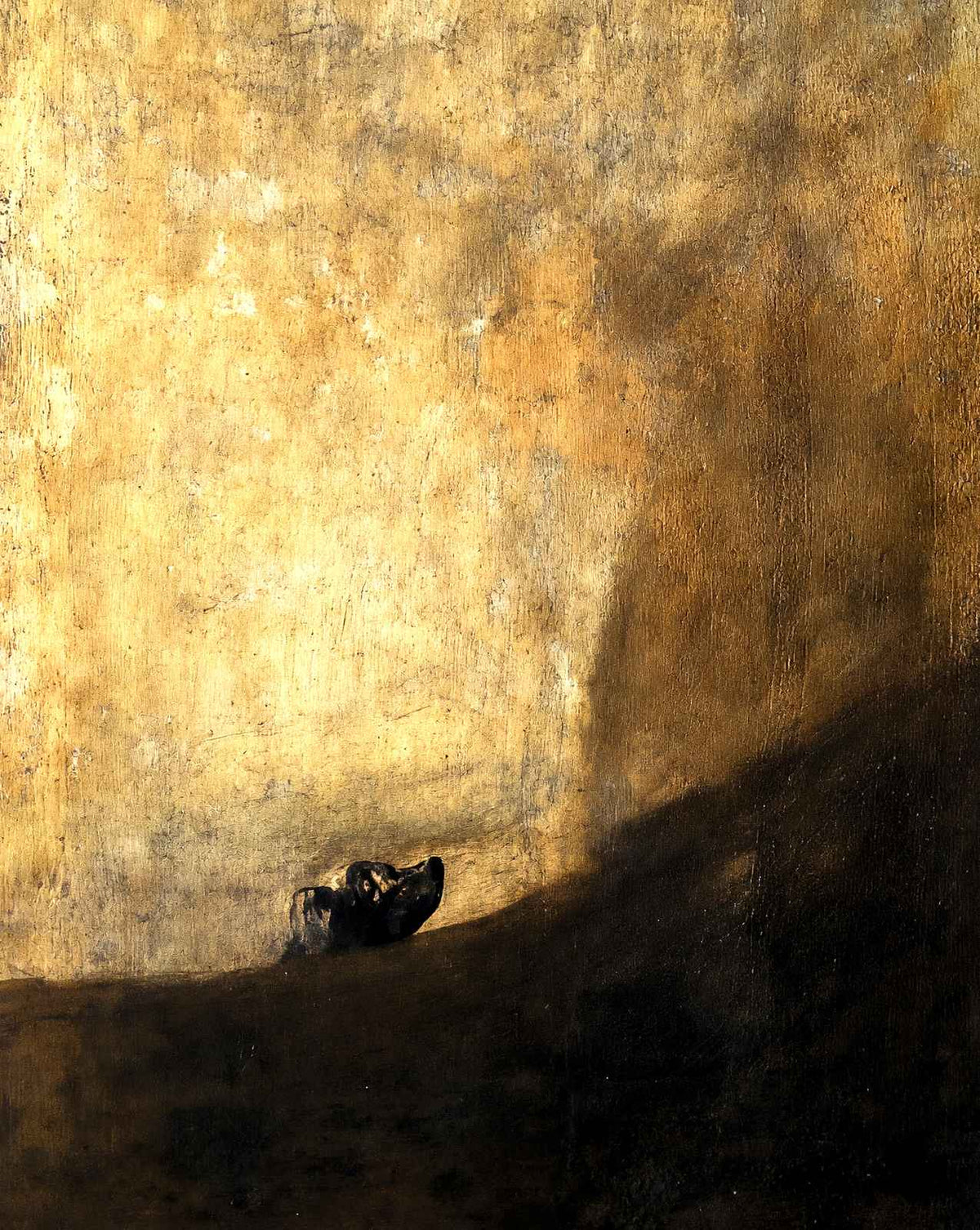 The Dog painting by Francisco Goya (1819)