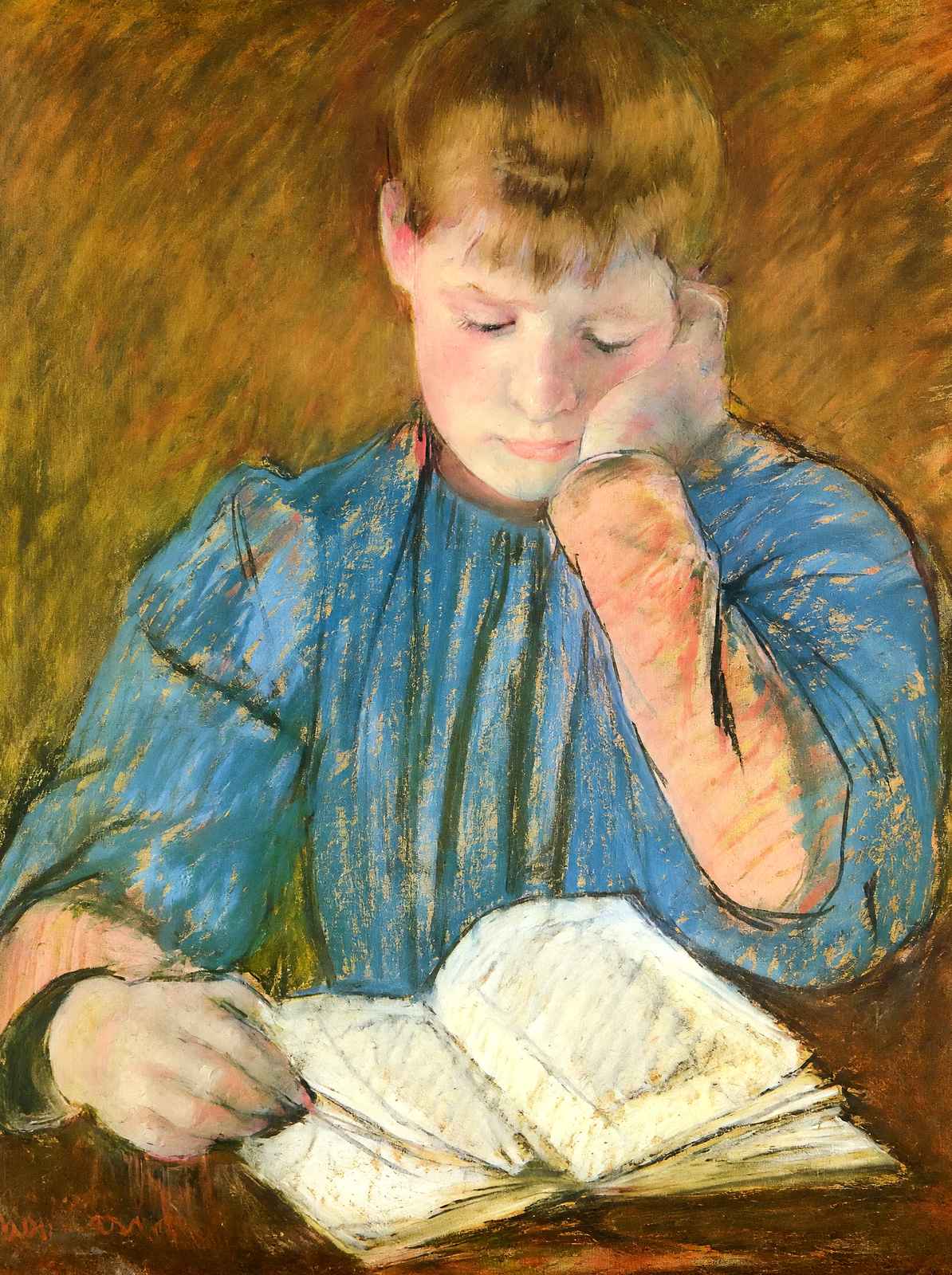 The Pensive Reader 1894 Painting by Mary Cassatt Art Print (6 Sizes) - Restored