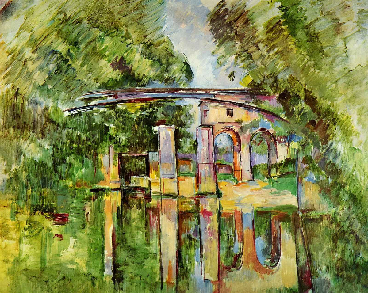 The Aqueduct and Lock painting print by Paul Cezanne (1890)