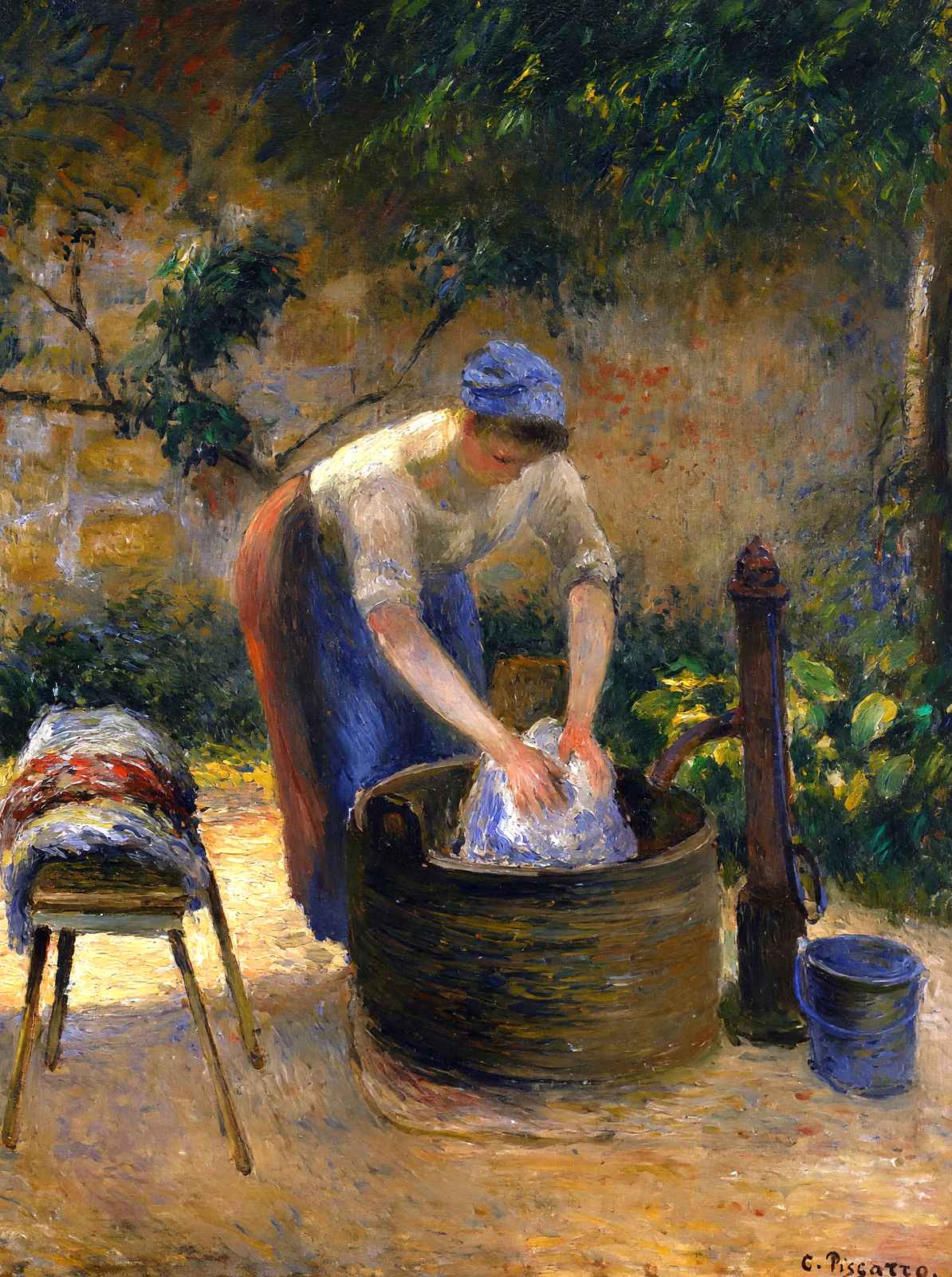 The Laundry Woman Art Print 1879 Painting by Camille Pissarro (6 Sizes)