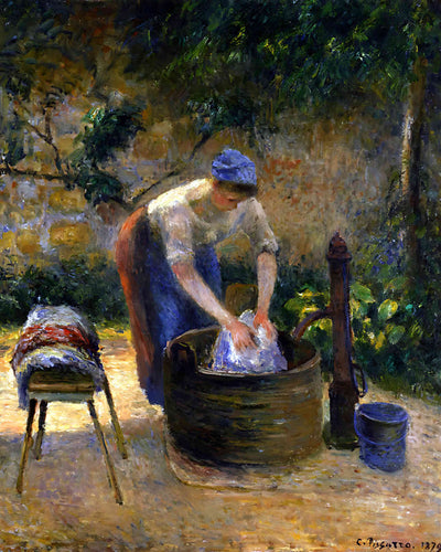 The Laundry Woman Painting by Camille Pissarro 8x10" Art Print - Acid Free