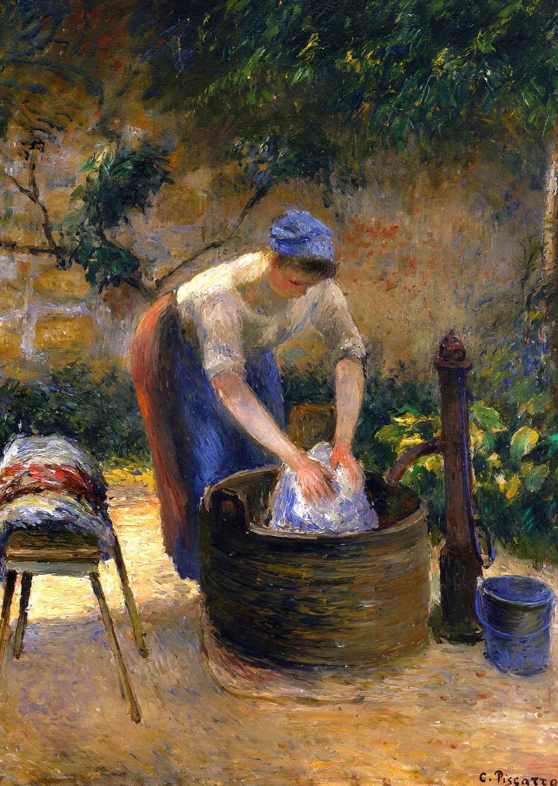 The Laundry Woman Art Print 1879 Painting by Camille Pissarro (6 Sizes)