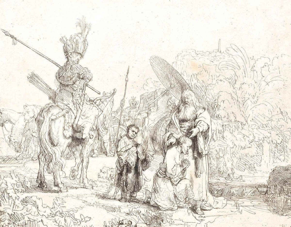 The Baptism of the Eunuch 1641 Drawing by Rembrandt Art Print (6 Sizes)