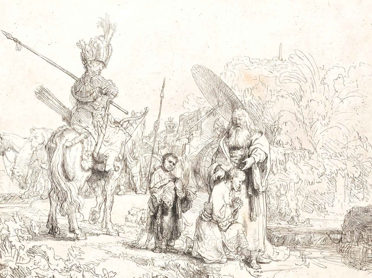The Baptism of the Eunuch 1641 Drawing by Rembrandt Art Print (6 Sizes)