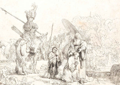 The Baptism of the Eunuch 1641 Drawing by Rembrandt Art Print (6 Sizes)